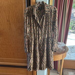 A.P.C. Women's Long Sleeve Dress - Black and Tan Pattern